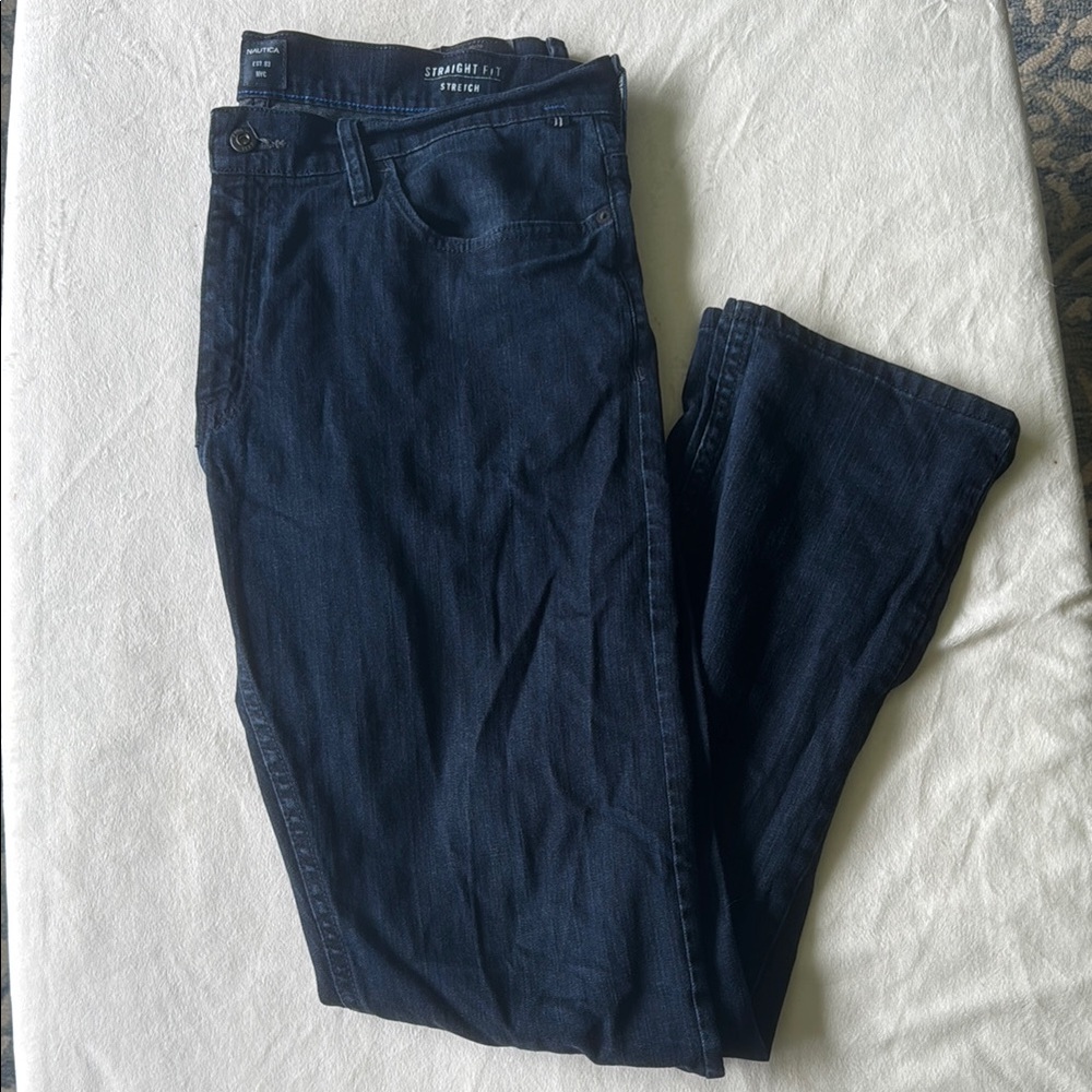 Nautica Blue Straight Jeans Classic Design 36 x 34